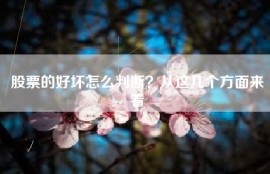 股票的好坏怎么判断？从这几个方面来看