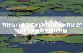 有什么小额贷款是微信借款平台有哪些？这几个就是哪里借钱好借
