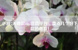 小额7天借款app借款平台，盘点几个好下款的借款！