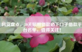网贷盘点，30天短期借款必下口子借款平台名单，值得关注！
