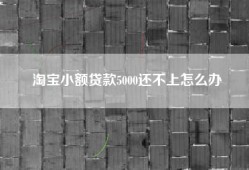 淘宝小额贷款5000还不上怎么办