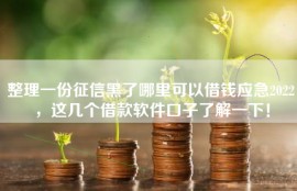 整理一份征信黑了哪里可以借钱应急2022，这几个借款软件口子了解一下！