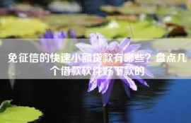 免征信的快速小额贷款有哪些？盘点几个借款软件好下款的
