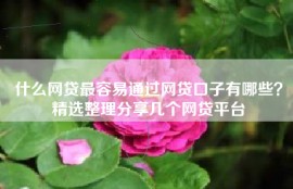 什么网贷最容易通过网贷口子有哪些？精选整理分享几个网贷平台