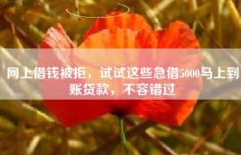 网上借钱被拒，试试这些急借5000马上到账贷款，不容错过