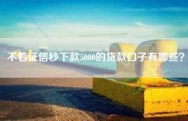 不看征信秒下款5000的贷款口子有哪些？