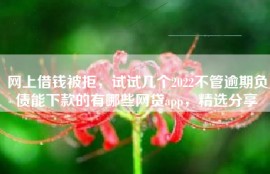 网上借钱被拒，试试几个2022不管逾期负债能下款的有哪些网贷app，精选分享