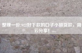 整理一份2022好下款的口子小额贷款，简云分享！