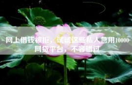 网上借钱被拒，试试这些私人急用10000网贷平台，不容错过