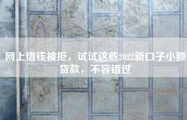 网上借钱被拒，试试这些2022新口子小额贷款，不容错过