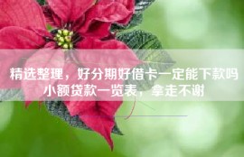 精选整理，好分期好借卡一定能下款吗小额贷款一览表，拿走不谢