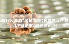 有什么借款口子是微信快速借钱3000？这几个就是微信快速借钱3000