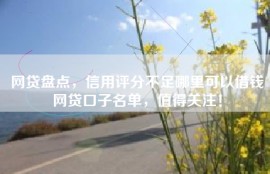 网贷盘点，信用评分不足哪里可以借钱网贷口子名单，值得关注！