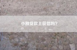 小额贷款上征信吗？