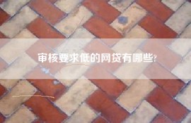 审核要求低的网贷有哪些?