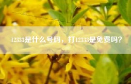 12333是什么号码，打12333是免费吗？