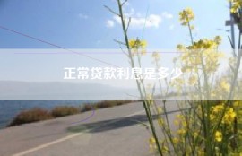 正常贷款利息是多少