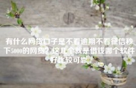 有什么网贷口子是不看逾期不看征信秒下5000的网贷？这几个就是借钱哪个软件好比较可靠
