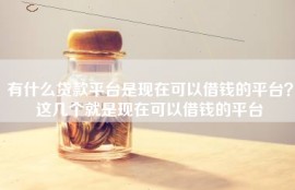 有什么贷款平台是现在可以借钱的平台？这几个就是现在可以借钱的平台