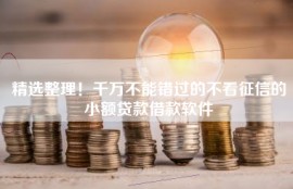 精选整理！千万不能错过的不看征信的小额贷款借款软件