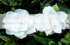 货币超发如此严重 以至于可以地产商可以借钱给银行！！！！！！！！！！(转载)