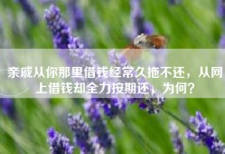 亲戚从你那里借钱经常久拖不还，从网上借钱却全力按期还，为何？