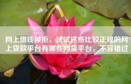 网上借钱被拒，试试这些比较正规的网上贷款平台有哪些网贷平台，不容错过