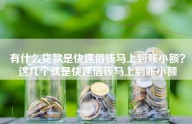 有什么贷款是快速借钱马上到账小额？这几个就是快速借钱马上到账小额