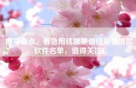 网贷盘点，着急用钱哪里借钱最快借款软件名单，值得关注！