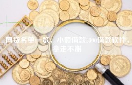 网贷名单一览，小额借款3000借款软件，拿走不谢