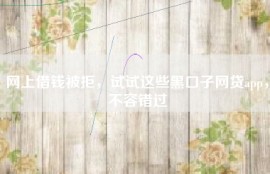 网上借钱被拒，试试这些黑口子网贷app，不容错过