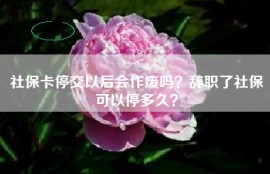社保卡停交以后会作废吗？辞职了社保可以停多久？