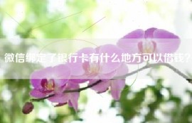 微信绑定了银行卡有什么地方可以借钱？