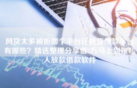网贷太多被拒哪个平台还能贷借款平台有哪些？精选整理分享借2万马上到账私人放款借款软件