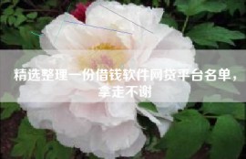 精选整理一份借钱软件网贷平台名单，拿走不谢