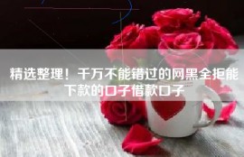 精选整理！千万不能错过的网黑全拒能下款的口子借款口子