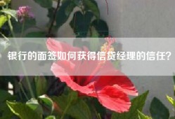 银行的面签如何获得信贷经理的信任？