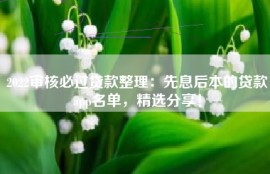 2022审核必过贷款整理：先息后本的贷款app名单，精选分享！