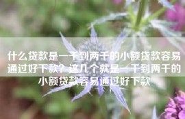 什么贷款是一千到两千的小额贷款容易通过好下款？这几个就是一千到两千的小额贷款容易通过好下款