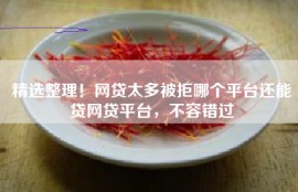 精选整理！网贷太多被拒哪个平台还能贷网贷平台，不容错过
