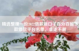 精选整理一份2022借款新口子百分百能下款借款平台名单，拿走不谢