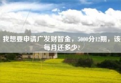 我想要申请广发财智金，5000分12期，该每月还多少?