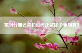花呗分期还款和延时还款哪个更划算？