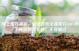 网上借钱被拒，试试这些无视黑白100%秒下网贷网贷平台，不容错过