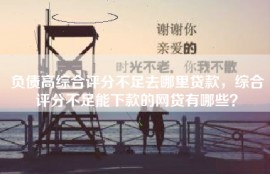 负债高综合评分不足去哪里贷款，综合评分不足能下款的网贷有哪些？