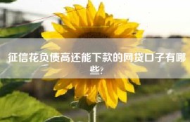 征信花负债高还能下款的网贷口子有哪些?