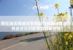 我在淘宝商城买东西因为质量问题退货？我退货花的邮费到哪里退啊？