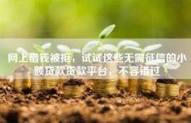 网上借钱被拒，试试这些无需征信的小额贷款贷款平台，不容错过