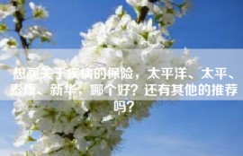 想买关于疾病的保险，太平洋、太平、泰康、新华，哪个好？还有其他的推荐吗？