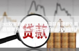 2022双黑逾期必下款口子贷款有哪些？精选整理分享2022年无视黑白100%秒下网贷贷款平台